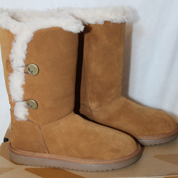 UGG KOOLABURRA SUEDE FUR TALL BOOTS CHESTNUT - Picture 8 of 8